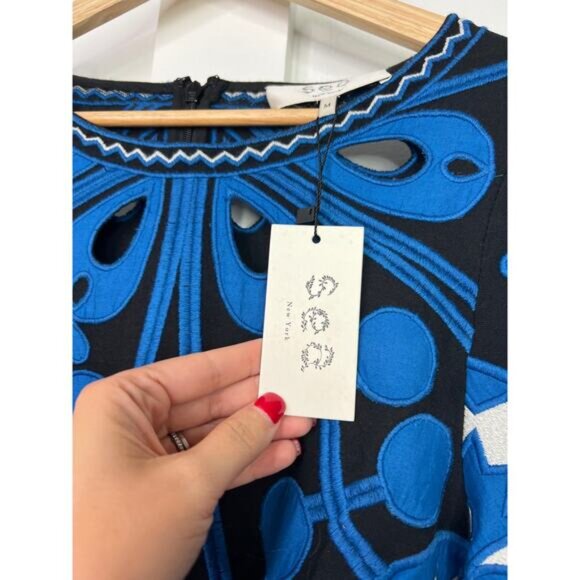 NWT Sea New York Blue Gael Applique Long Sleeve Tunic Dress Size: Medium - Picture 5 of 9